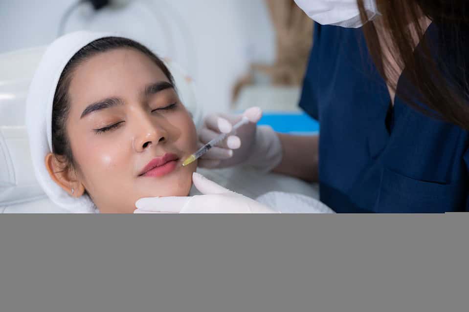A woman has a Botox treatment in Bangkok.