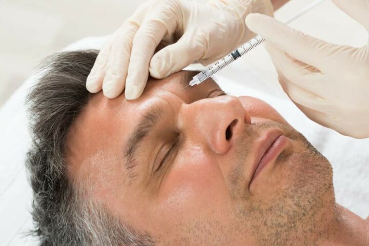 A mature man getting Non-invasive cosmetic procedures for men