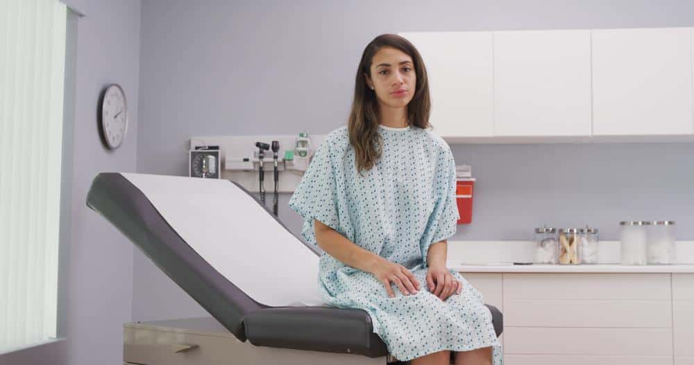 A female patient preparing for a labiaplasty