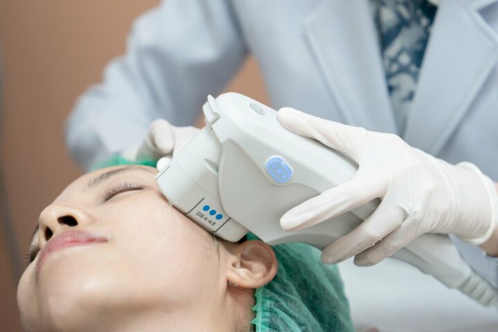 A woman getting Ultherapy Prime treatment