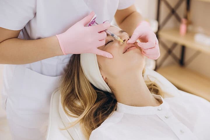 Patient getting botox, followed by Botox aftercare for lasting results